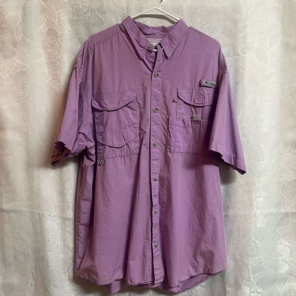 Columbia Men's Casual Lavender Button Down Shirt